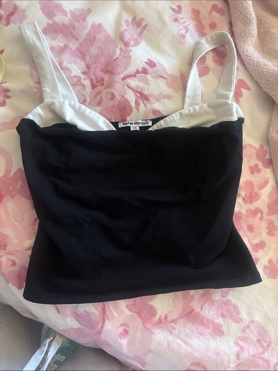 Reformation Tops - Reformation Black and White Colorblock Camisole